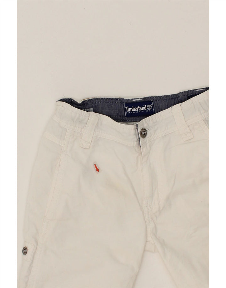 TIMBERLAND Boys Chino Shorts 9-10 Years W26 White Vintage Timberland and Second-Hand Timberland from Messina Hembry 