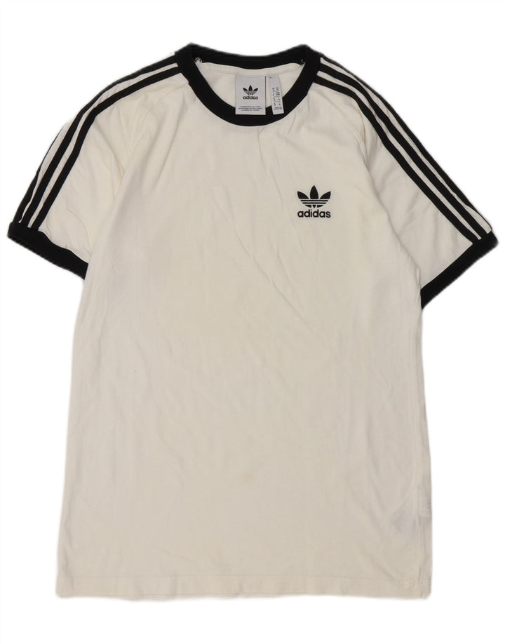 ADIDAS Mens T-Shirt Top Medium White Cotton