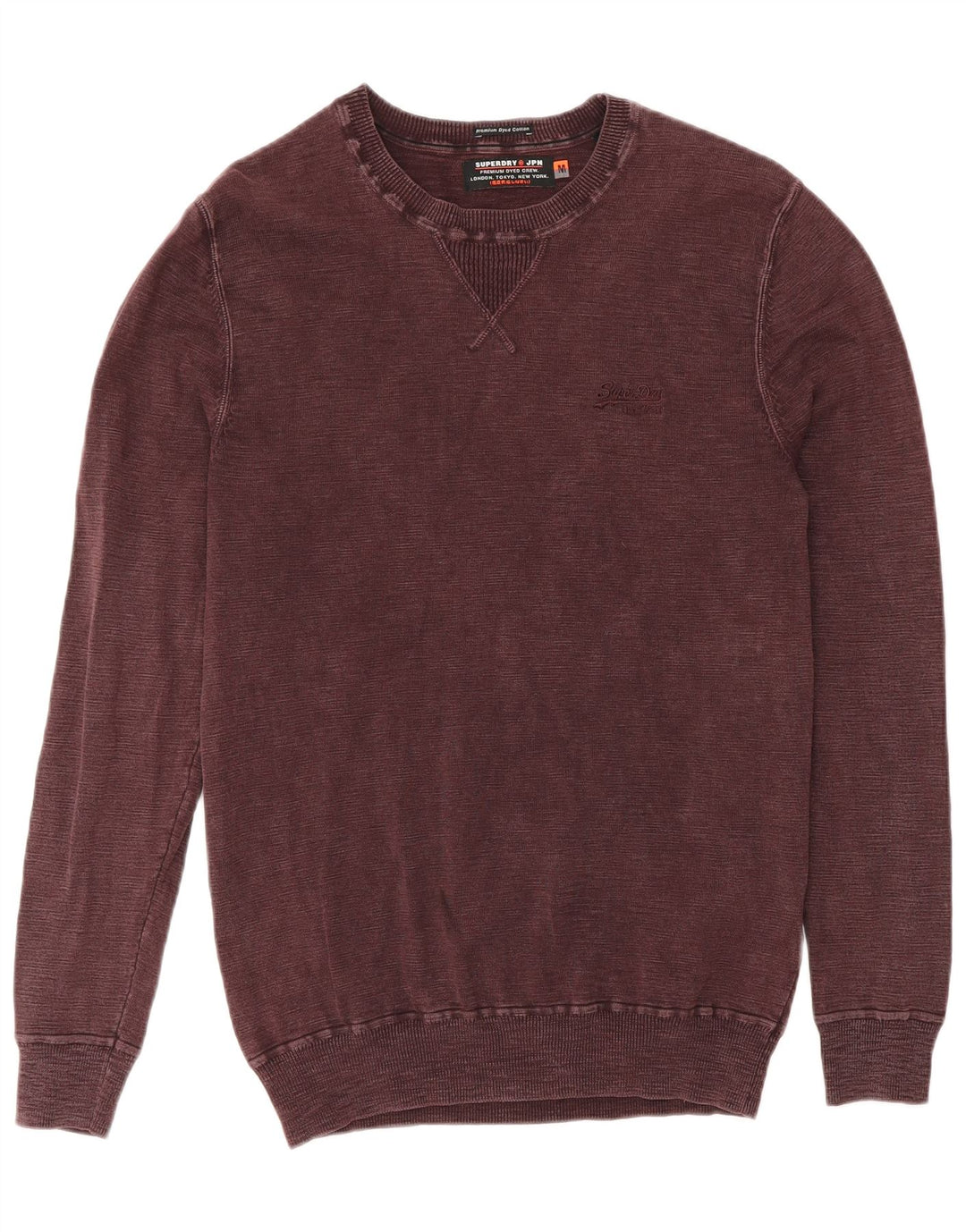 Superdry Mens Sweatshirt Jumper Medium Burgundy Cotton