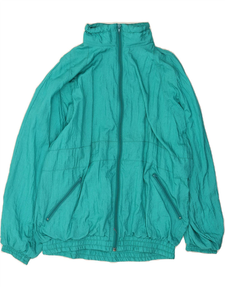 VINTAGE Womens Windbreaker Jacket UK 16 Large Turquoise Polyamide Vintage Vintage and Second-Hand Vintage from Messina Hembry 