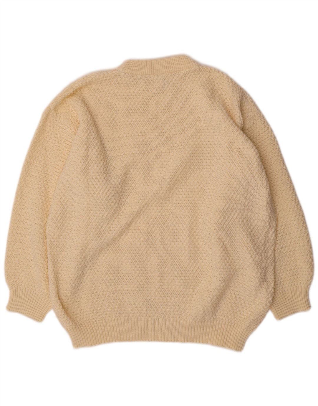 VINTAGE Womens Crew Neck Jumper Sweater UK 20 2XL Off White Polyacrylic