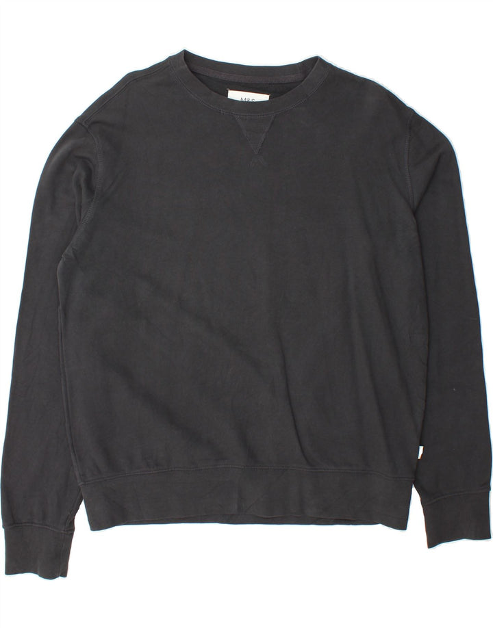MARKS & SPENCER Mens Sweatshirt Jumper Medium Grey Cotton Vintage Marks & Spencer and Second-Hand Marks & Spencer from Messina Hembry 