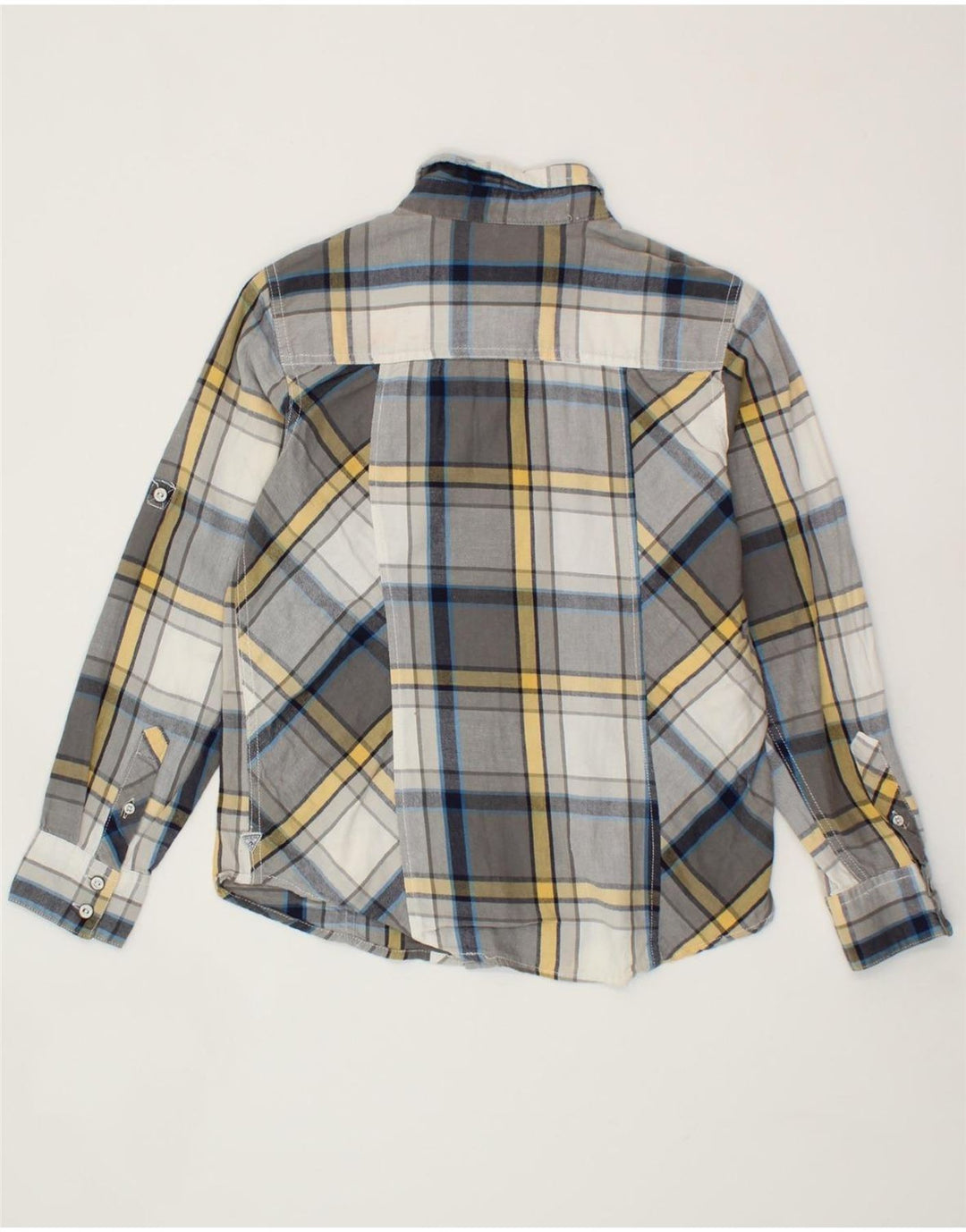 GUESS Boys Flannel Shirt 12-13 Years Grey Check Cotton Vintage Guess and Second-Hand Guess from Messina Hembry 