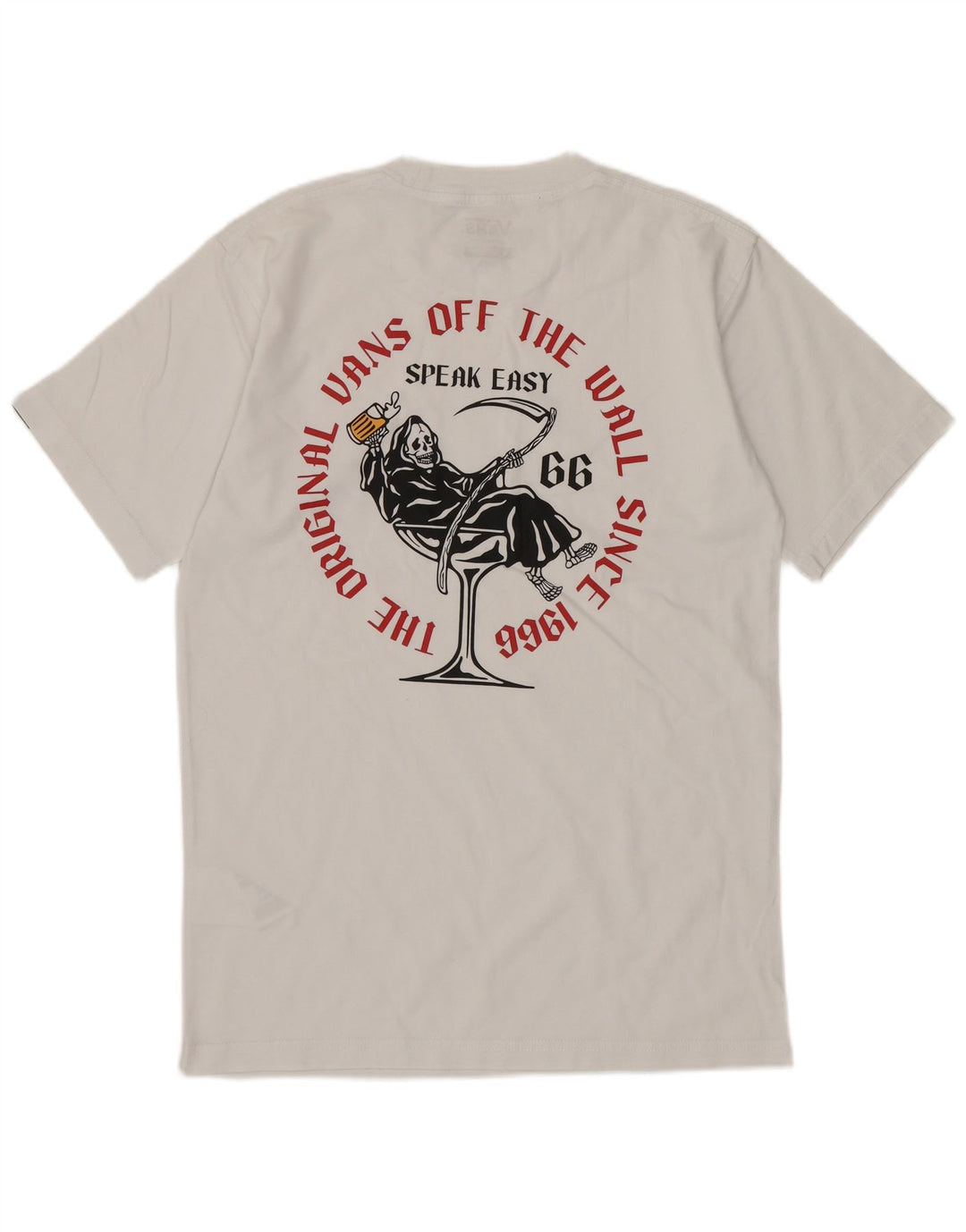 VANS Mens Classic Fit Graphic T-Shirt Top Small White Cotton