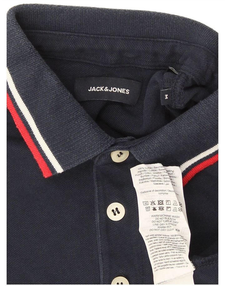 Jack & Jones Mens Polo Shirt Medium Navy Blue Cotton