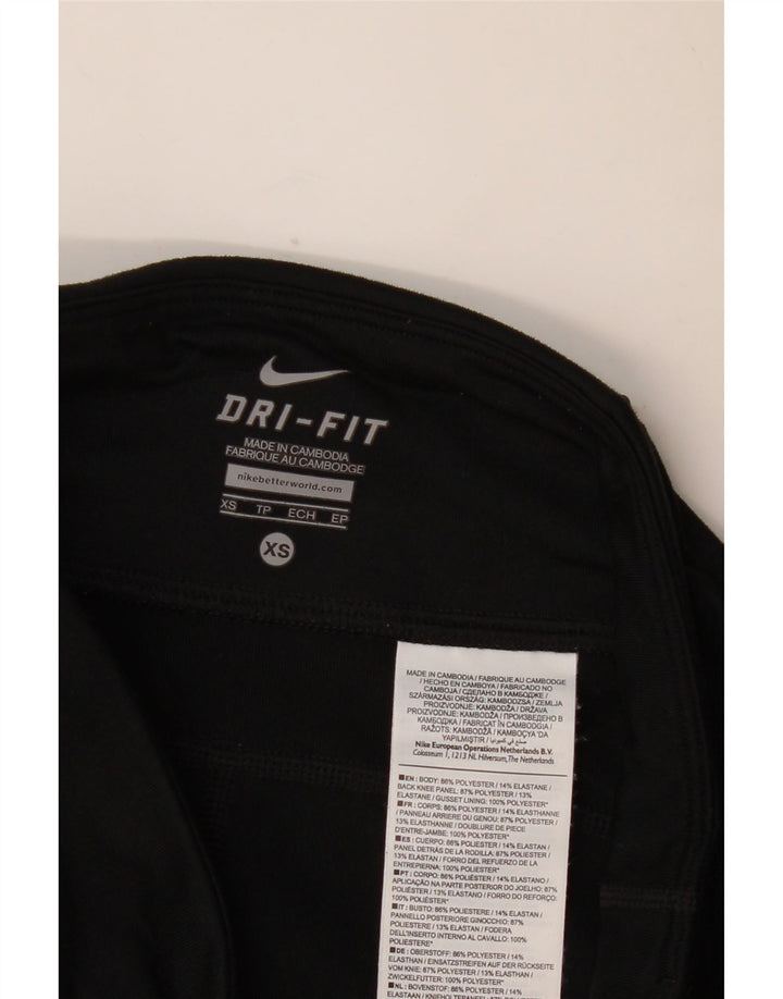 NIKE Womens Dri Fit Leggings UK 6 XS  Black Polyester