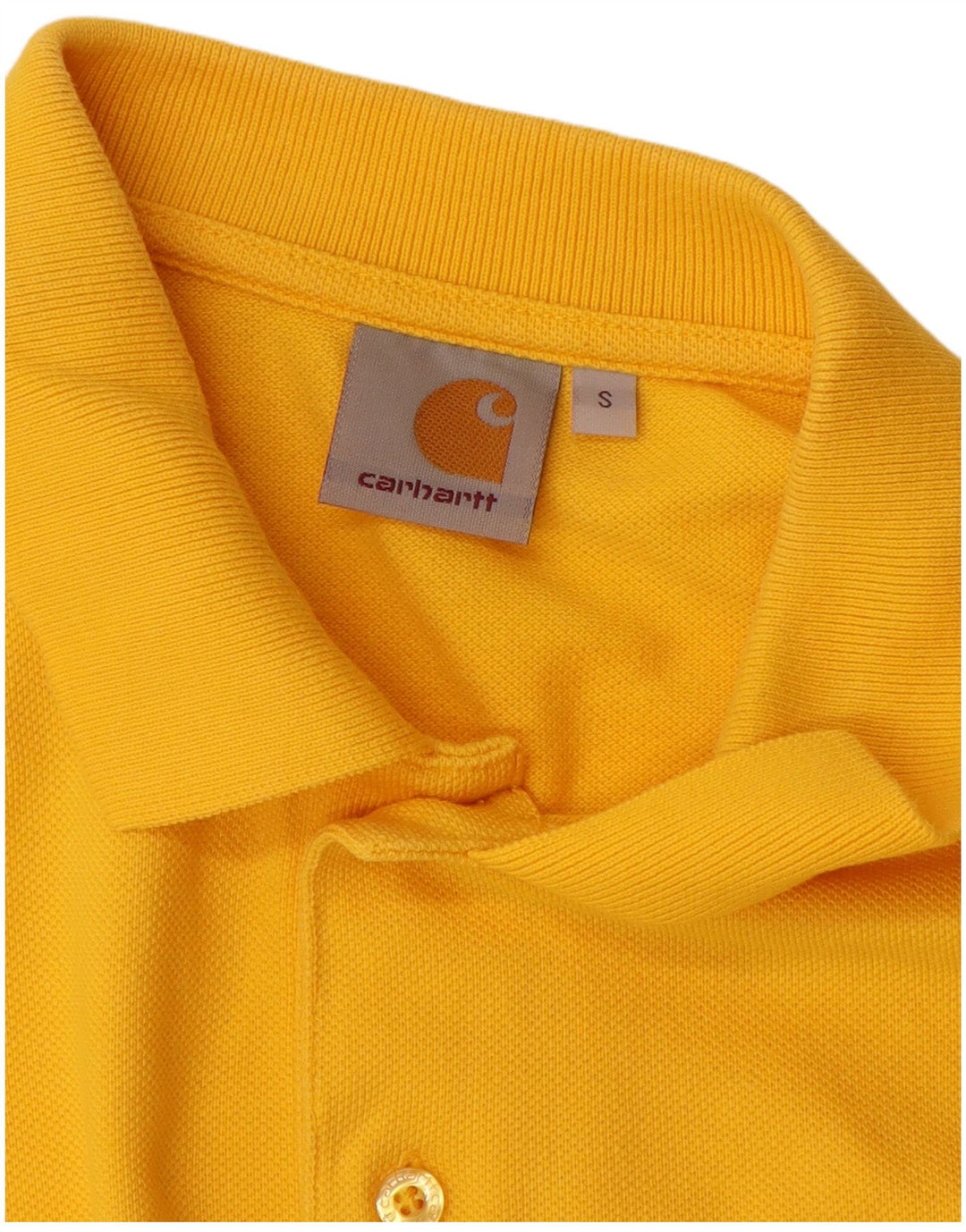 CARHARTT Mens Polo Shirt Small Yellow Cotton