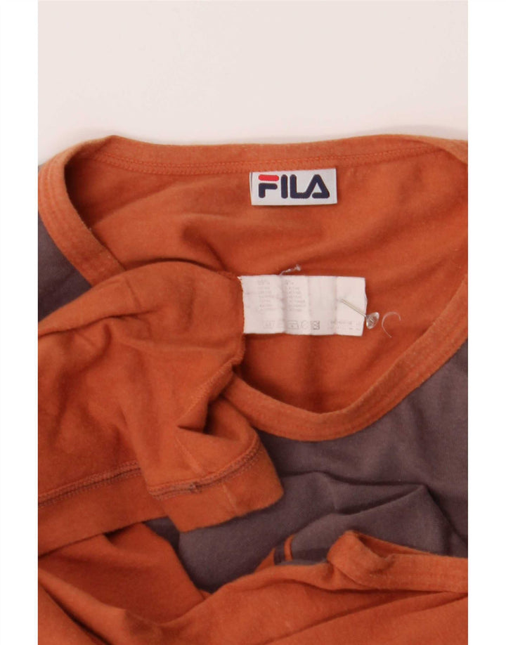 Fila Mens Vest Top Small Brown Colourblock Cotton