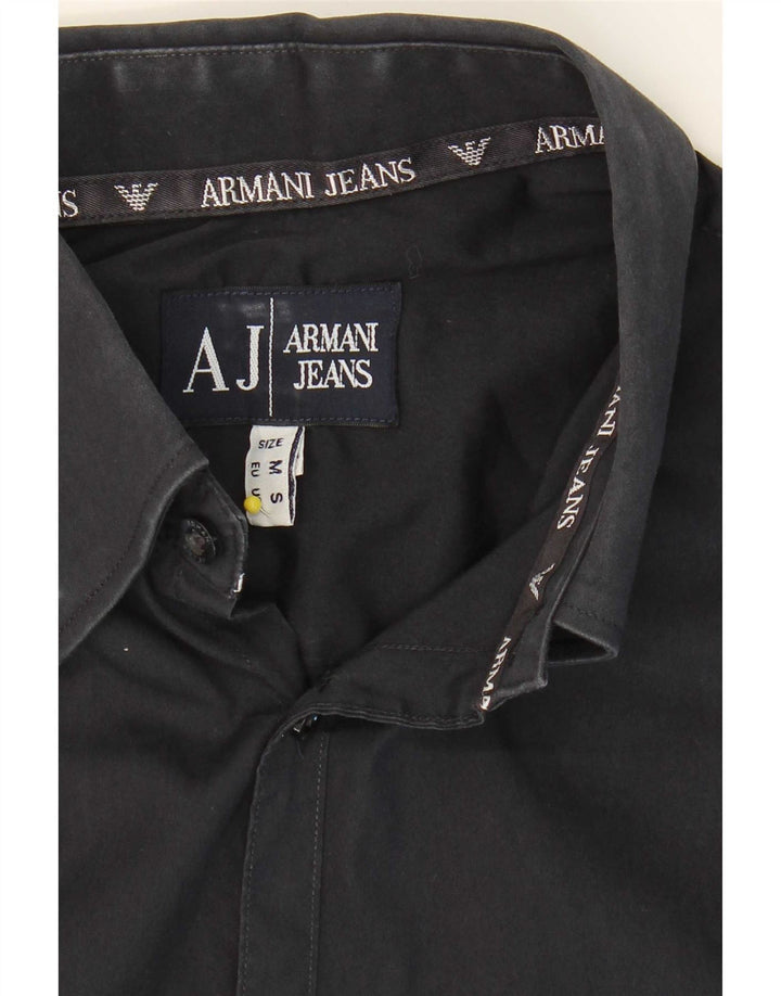 Armani Jeans Mens Shirt Medium Navy Blue Cotton