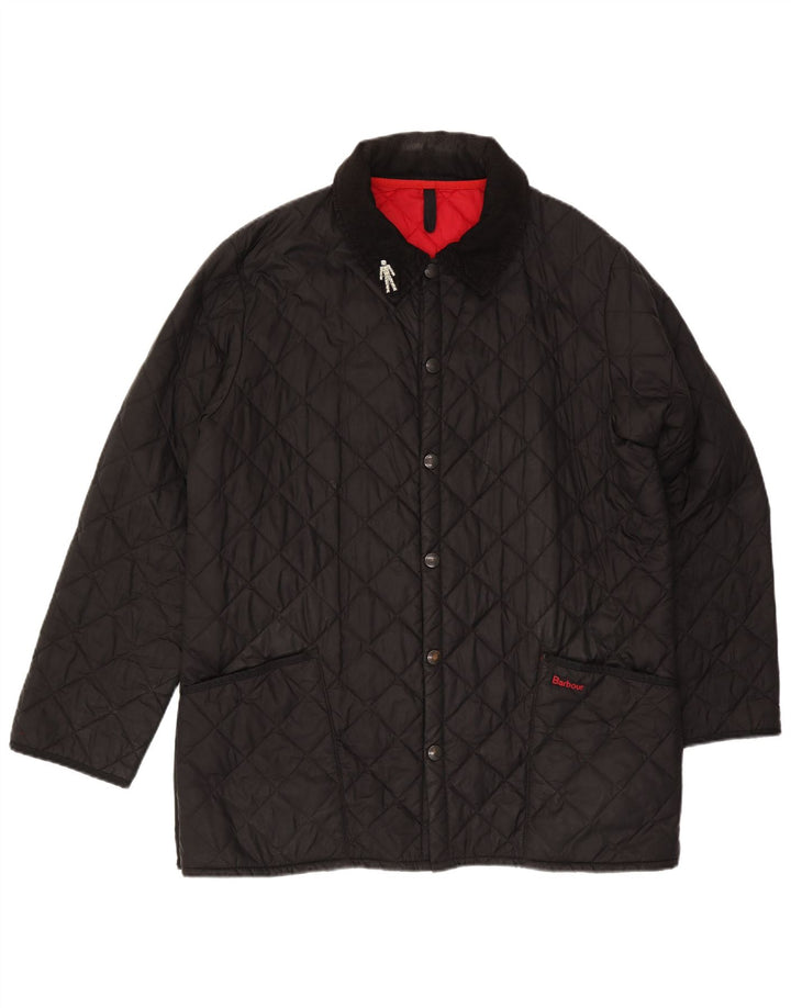 Barbour Mens Quilted Jacket UK 40 Large Black Polyamide