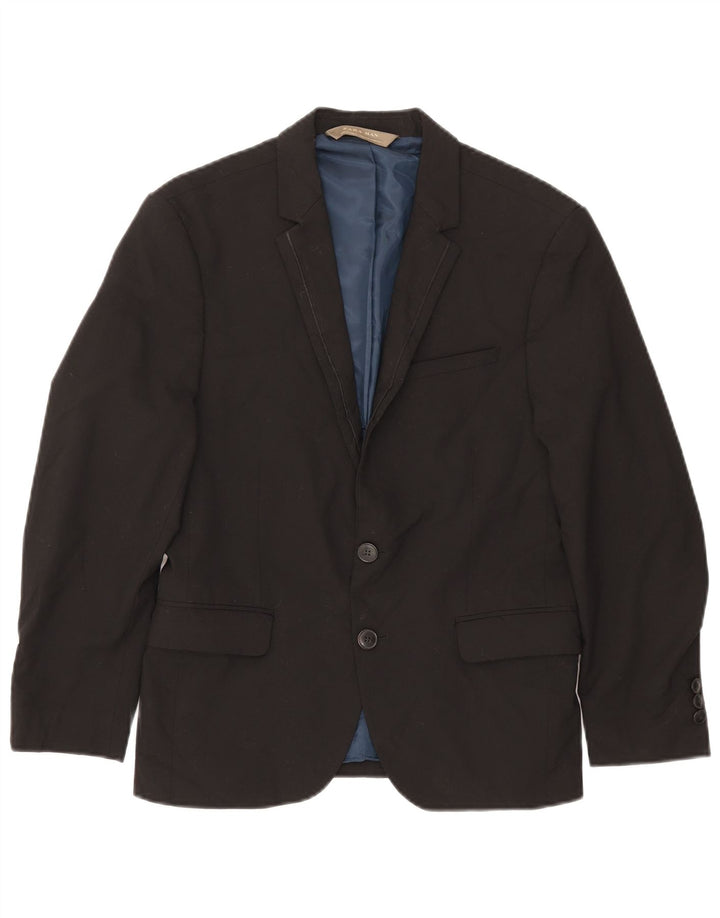 Zara Mens 2 Button Blazer Jacket EU 44 XS Black Polyester