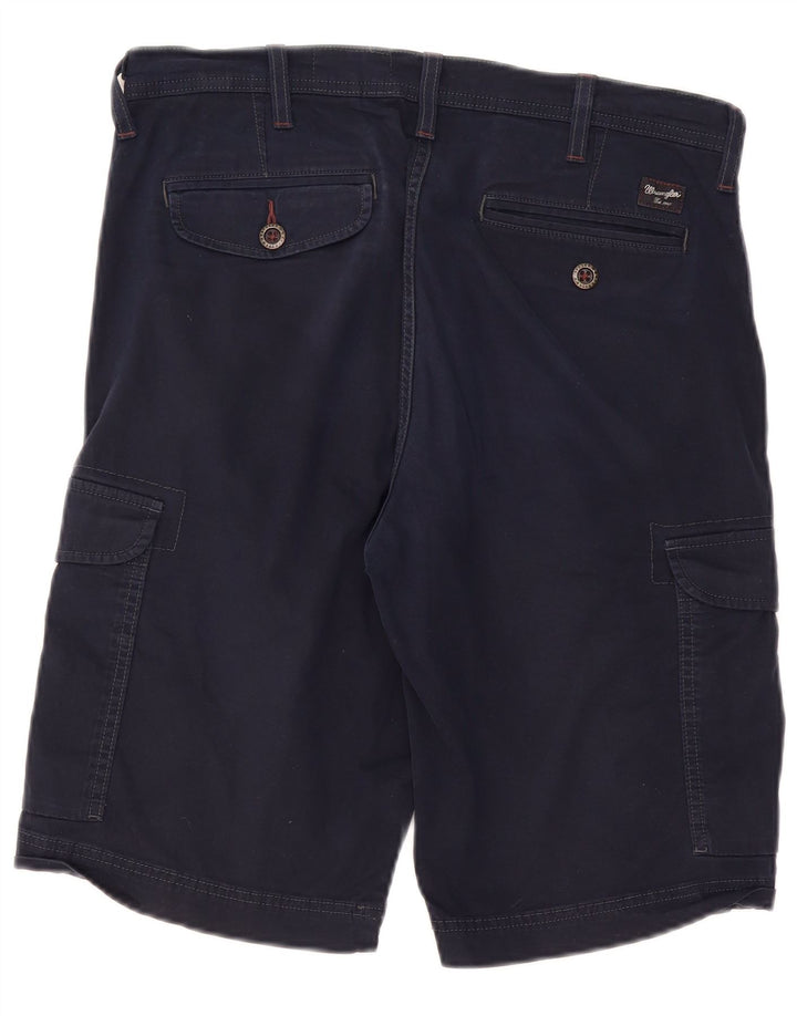 Wrangler Mens Cargo Shorts W32 Medium Navy Blue Cotton