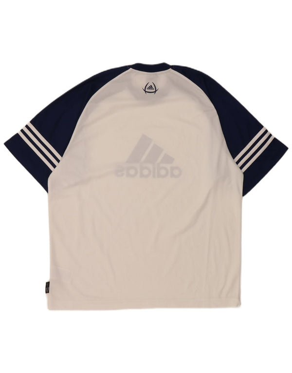 Adidas Mens Climalite Graphic T-Shirt Top UK 40/42 Medium White Colourblock