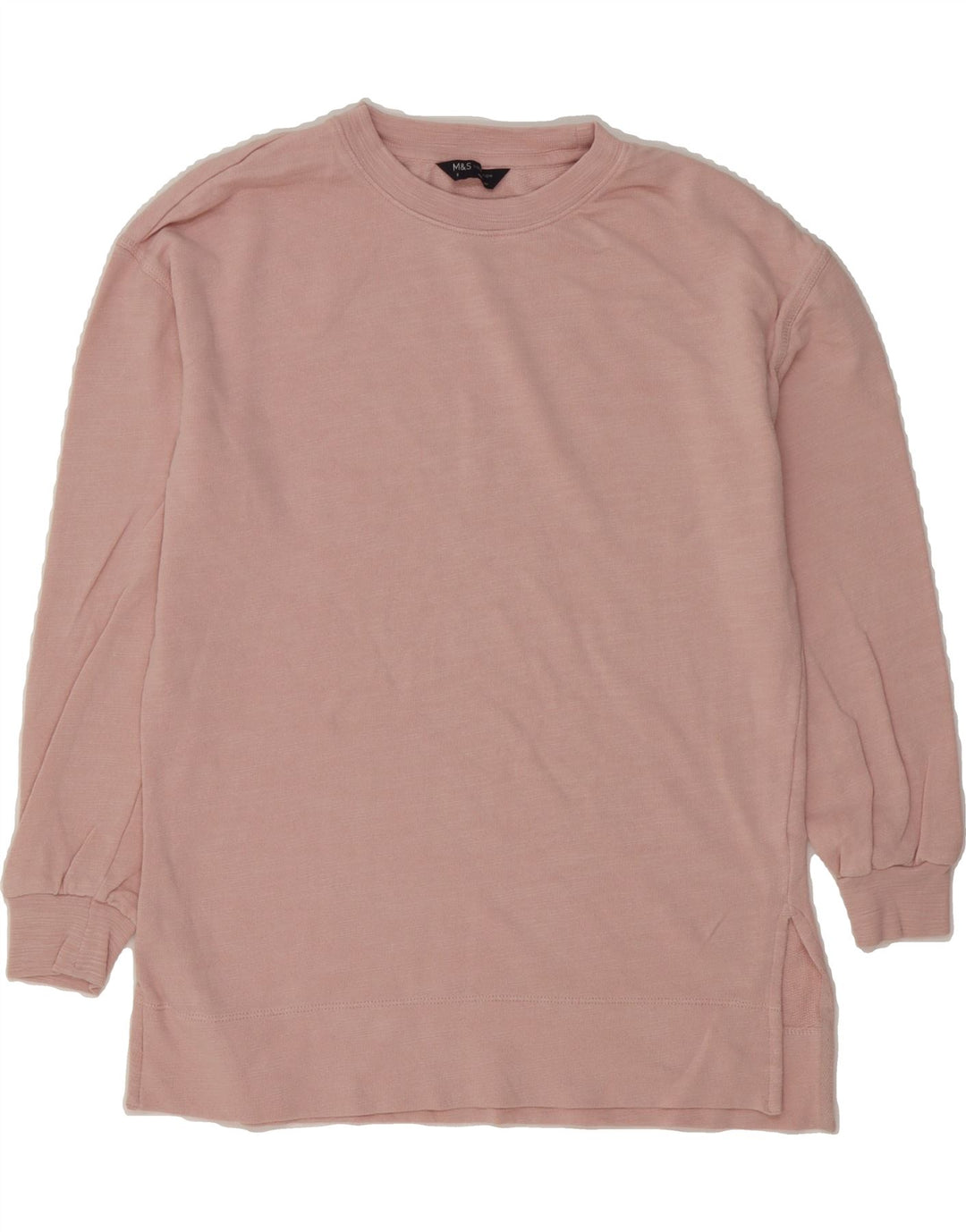 MARKS & SPENCER Womens Oversized Sweatshirt Jumper UK 8 Small Pink Cotton Vintage Marks & Spencer and Second-Hand Marks & Spencer from Messina Hembry 