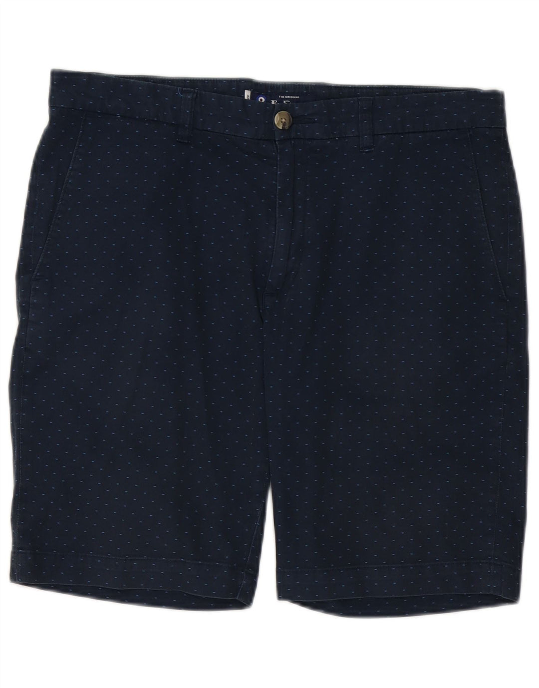 BEN SHERMAN Mens Chino Shorts W34 Large Navy Blue Spotted Cotton