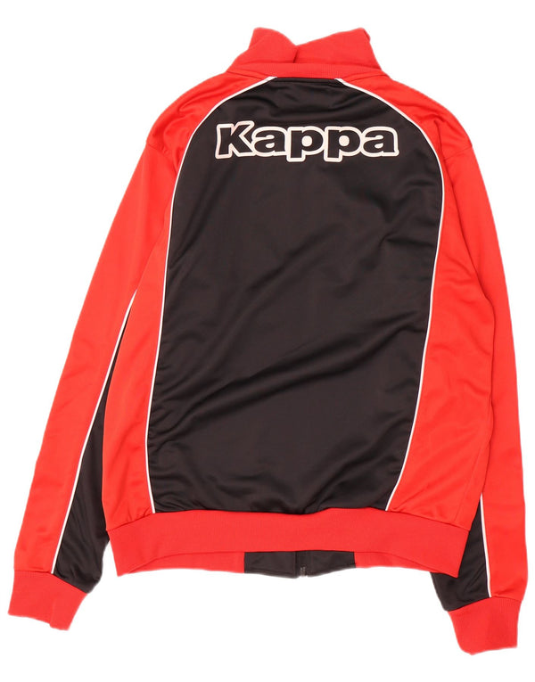 KAPPA Mens Graphic Tracksuit Top Jacket Medium Red Colourblock Polyester