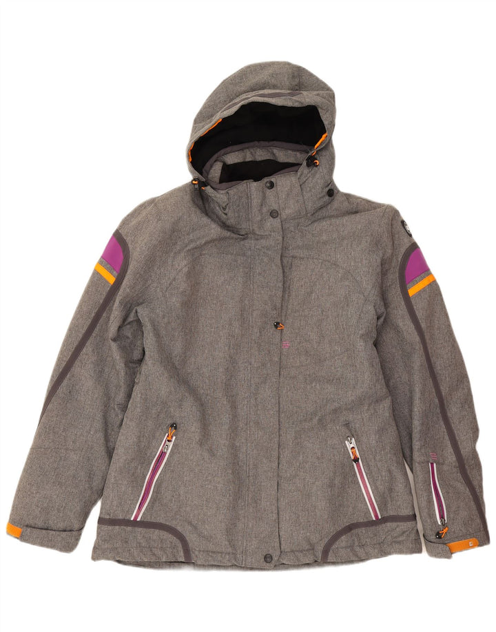 Killtec Womens Hooded Windbreaker Jacket IT 44 Medium Grey Colourblock