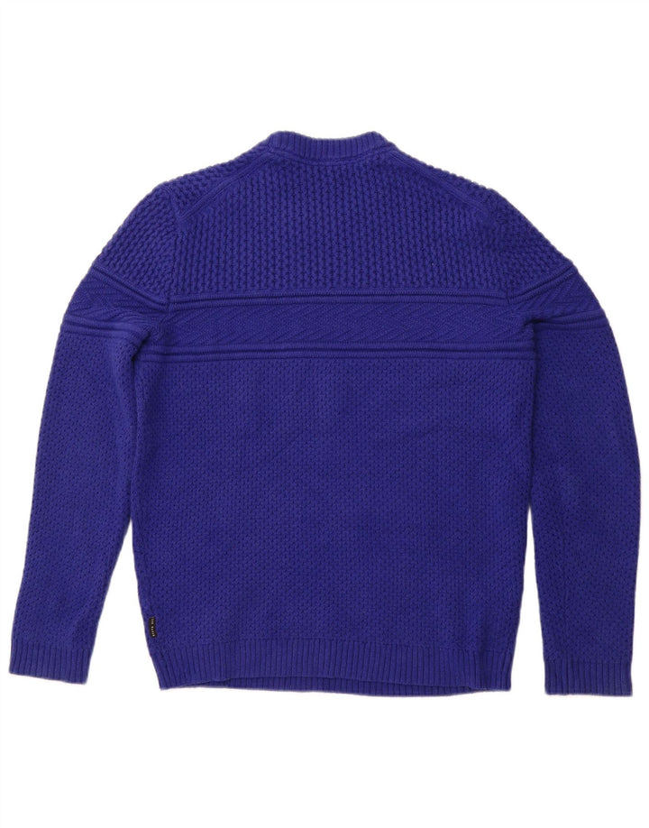 TED BAKER Mens Crew Neck Jumper Sweater Size 3 Medium Blue Cotton
