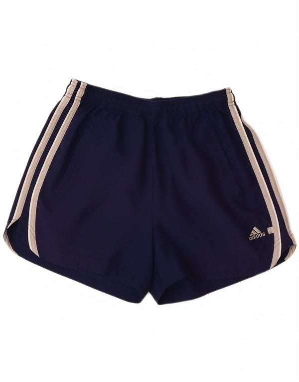 ADIDAS Womens Sport Shorts UK 12 Medium  Navy Blue Polyester