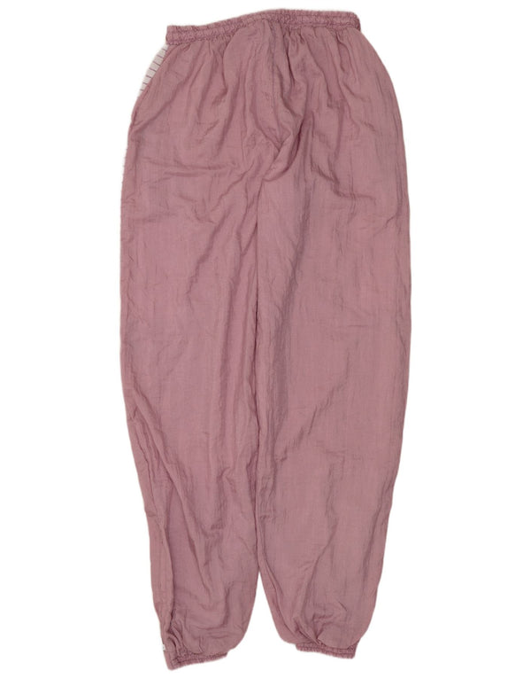 Vintage Womens Tracksuit Trousers Joggers UK 14 Large Pink Striped