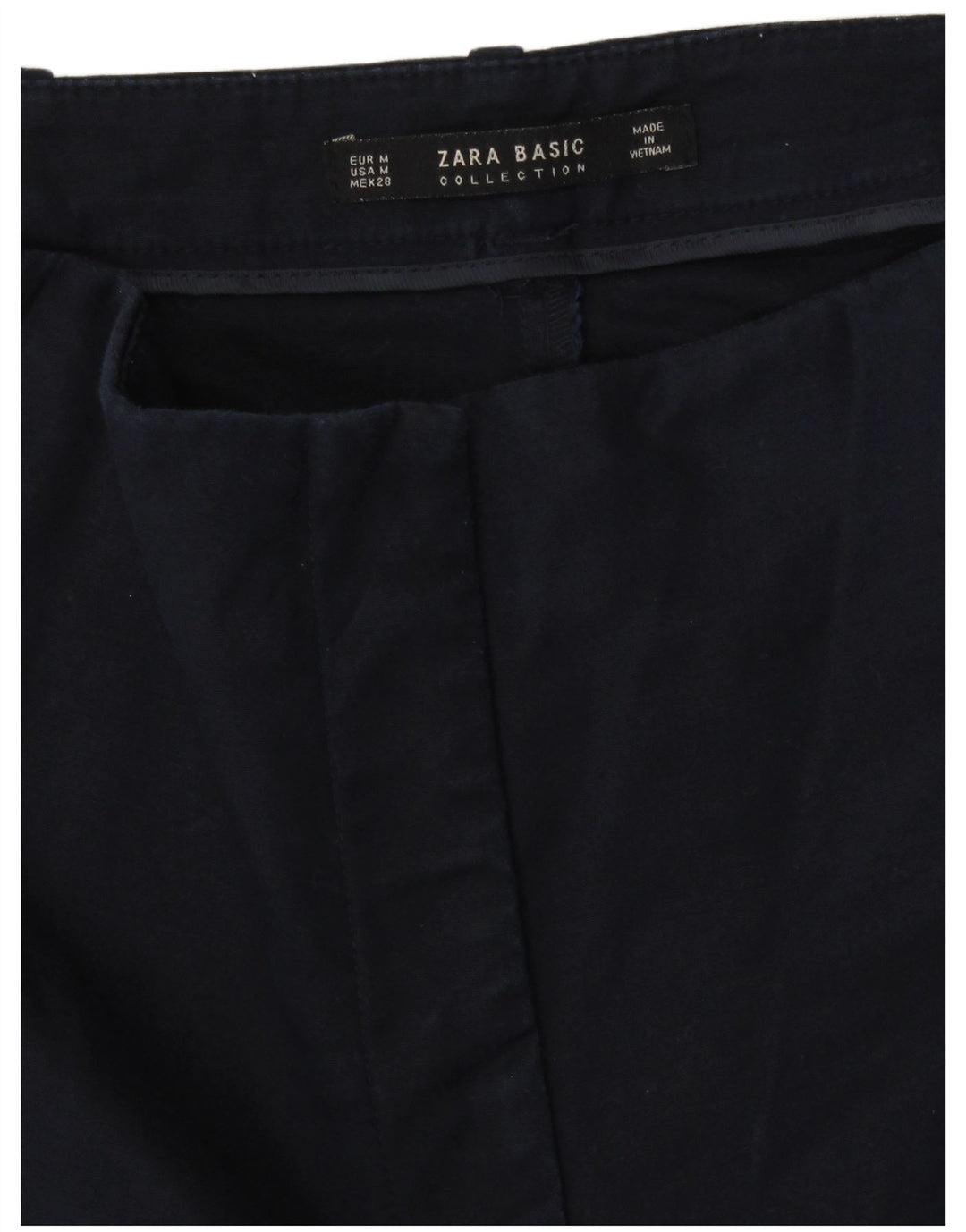 Zara Womens High Waist Chino Shorts Medium W28 Navy Blue