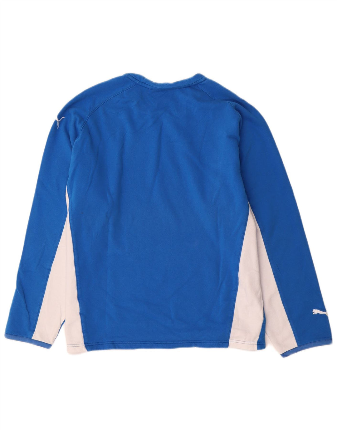 Puma Womens Top Long Sleeve UK 14 Medium Blue Colourblock Cotton