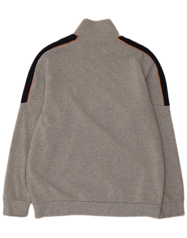 KAPPA Mens Zip Neck Sweatshirt Jumper XL Grey Colourblock Polyester