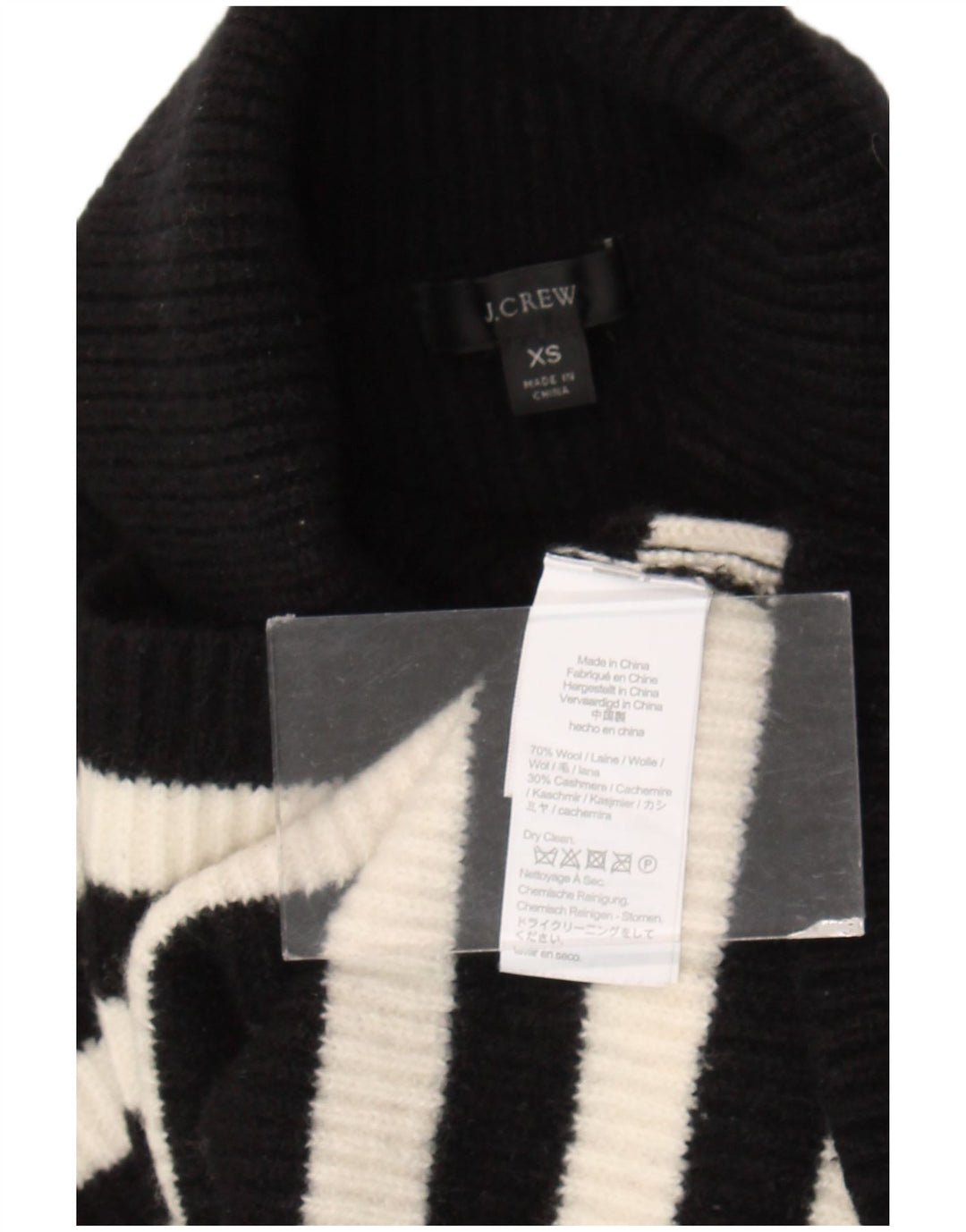 J. CREW Womens Oversized Crop Roll Neck Jumper Sweater UK 6 XS Black