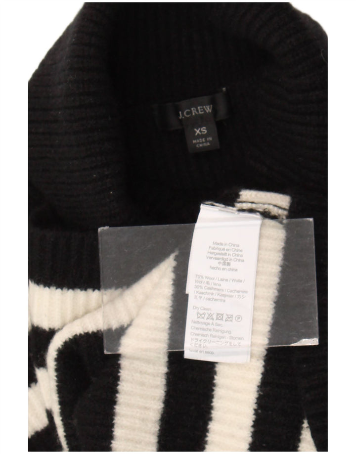 J. CREW Womens Oversized Crop Roll Neck Jumper Sweater UK 6 XS Black