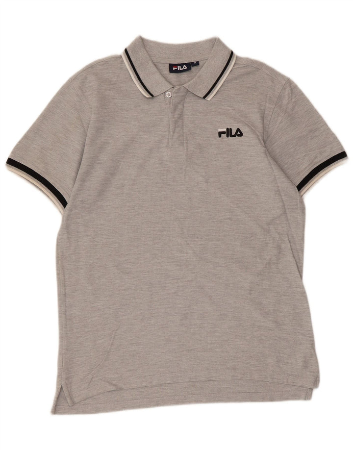 FILA Mens Polo Shirt Medium Grey Cotton
