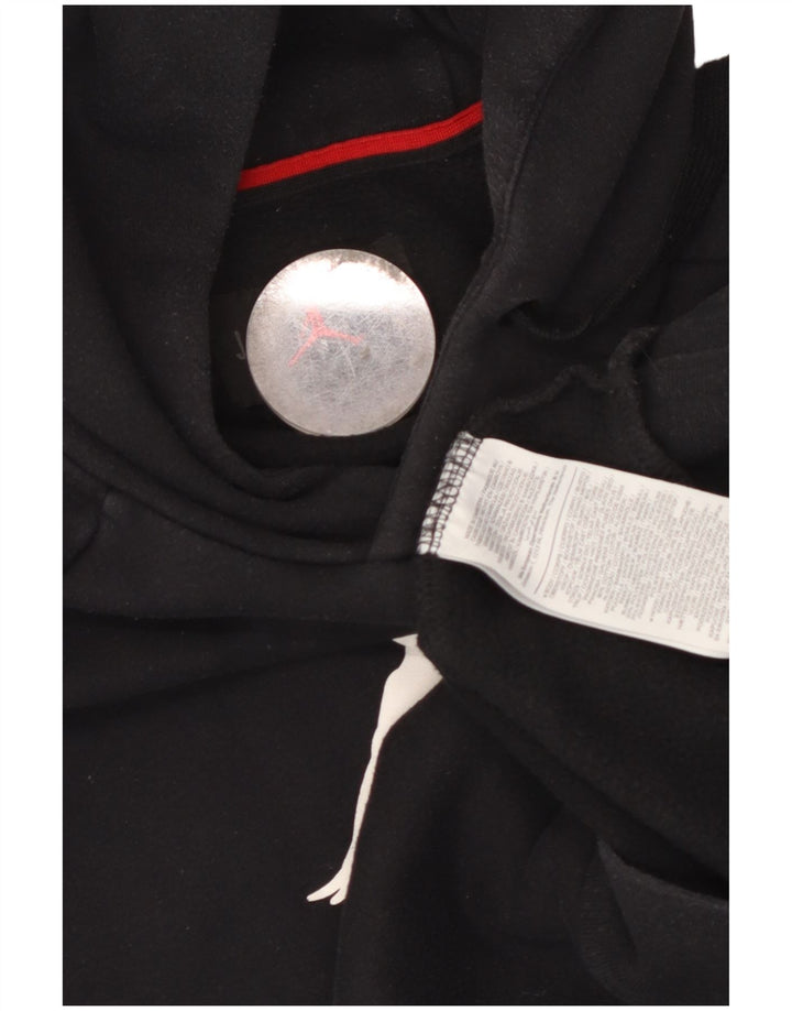 JORDAN Mens Graphic Hoodie Jumper Medium Black Cotton