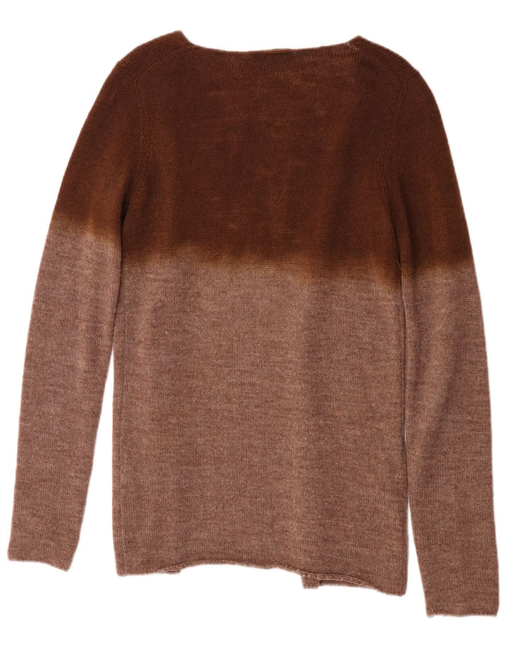 Prada Womens Cardigan Sweater IT 42 Medium Brown Colourblock Alpaca Wool