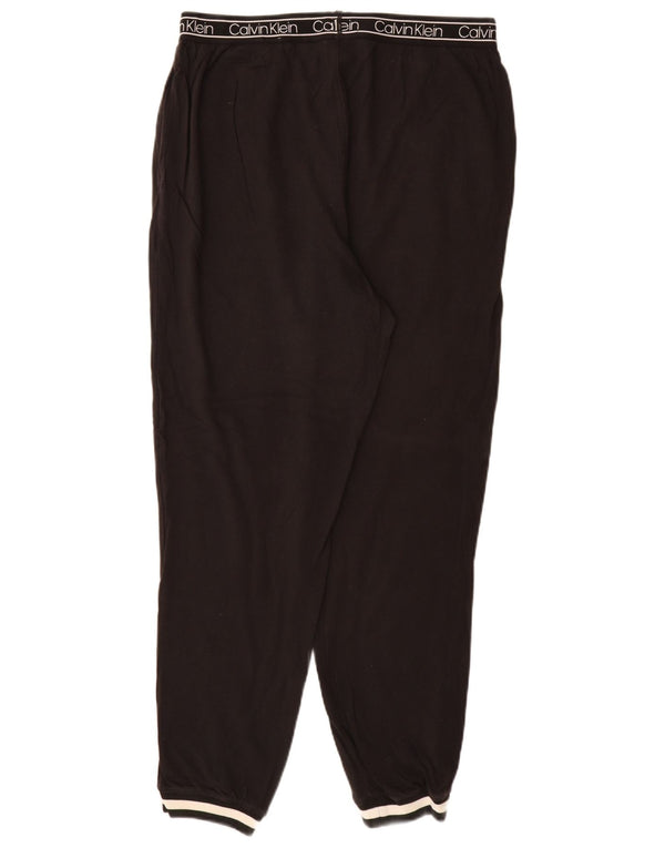 CALVIN KLEIN Mens Graphic Tracksuit Trousers Joggers Large Black Cotton