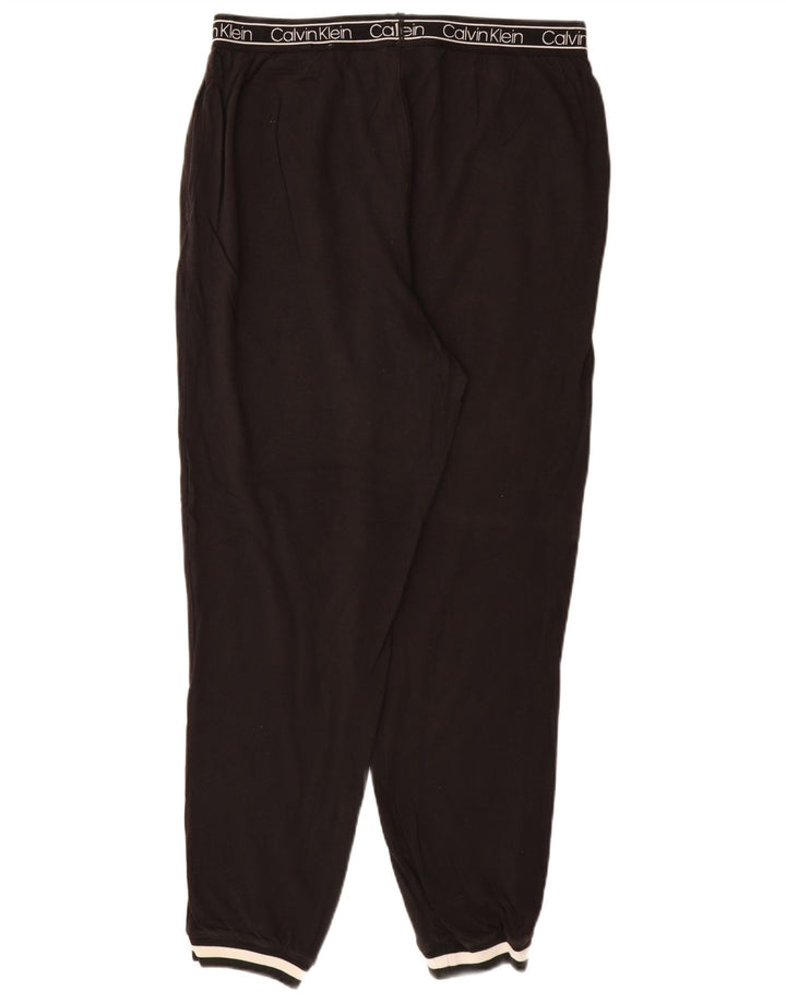 CALVIN KLEIN Mens Graphic Tracksuit Trousers Joggers Large Black Cotton