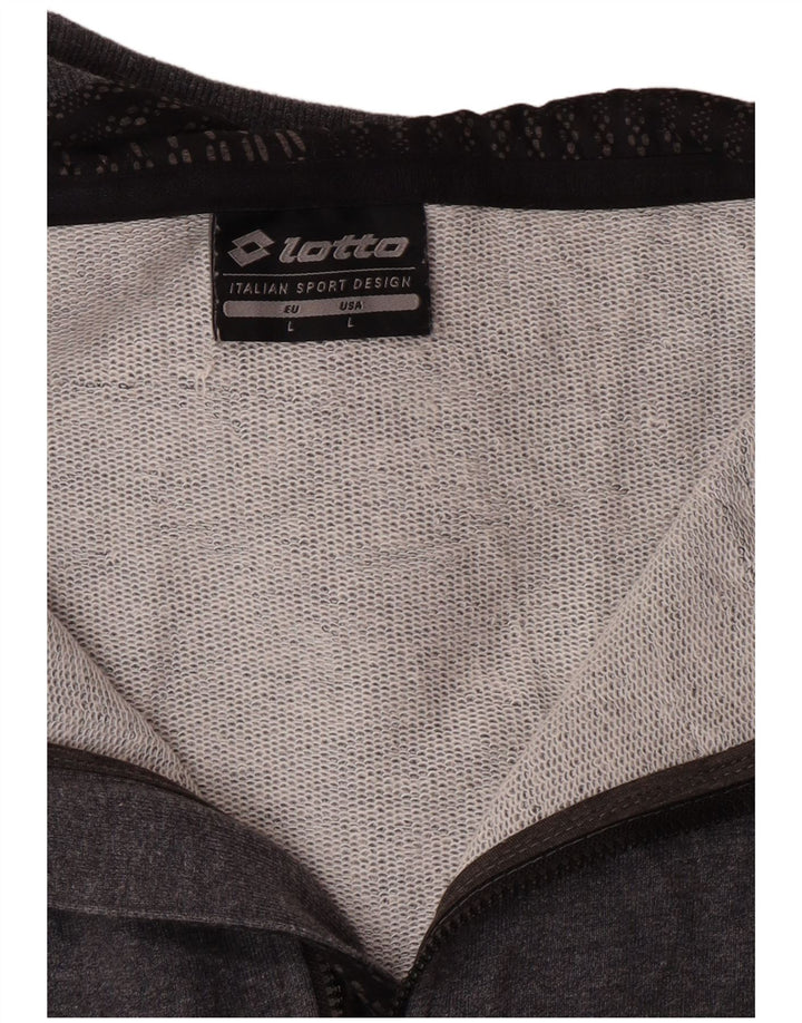 LOTTO Womens Zip Hoodie Sweater UK 16 Large Grey