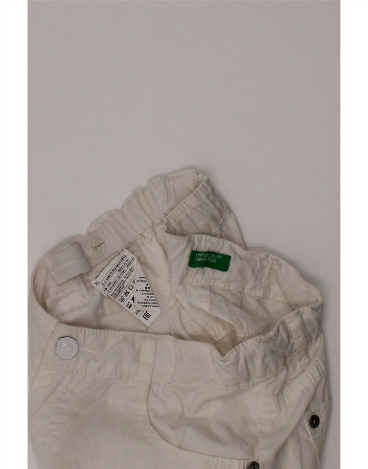 BENETTON Girls Casual Shorts 10-11 Years XL W24  White Cotton