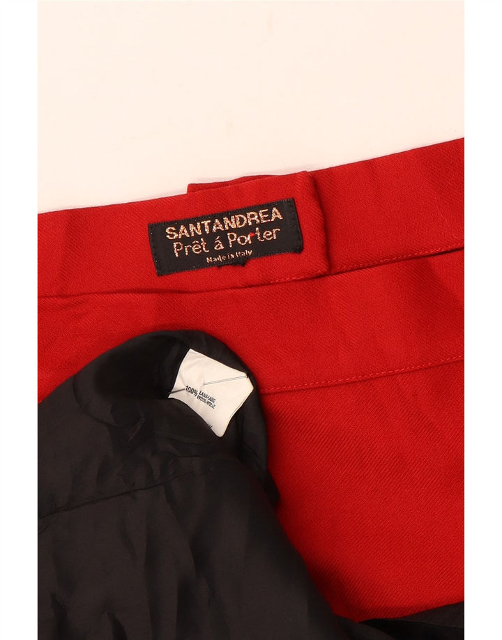 Santandrea Womens Abstract Pattern Pencil Skirt W30 Medium Red Wool