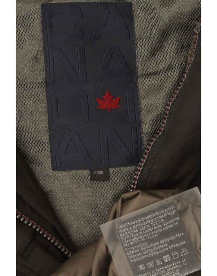 Canadian Womens Hooded Parka Jacket EU 42 Medium Black Cotton