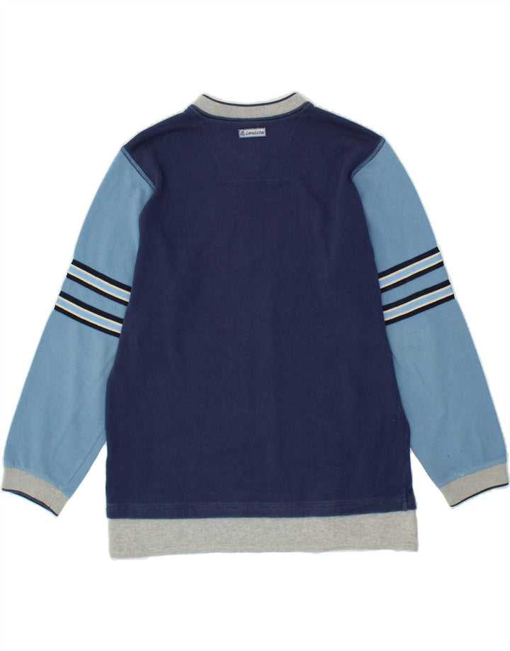 INVICTA Boys Graphic Sweatshirt Jumper 13-14 Years Blue Colourblock Cotton Vintage Invicta and Second-Hand Invicta from Messina Hembry 