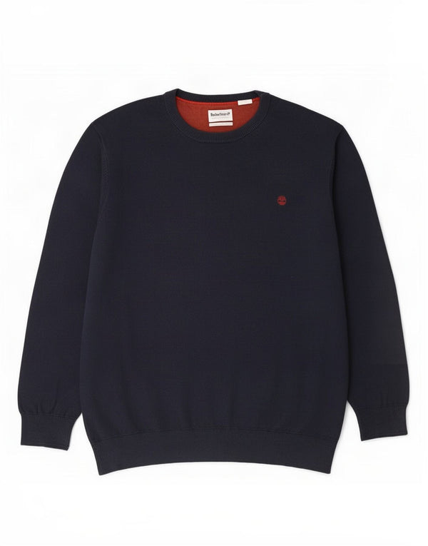 Timberland Mens Crew Neck Jumper Sweater 2XL Navy Blue Cotton
