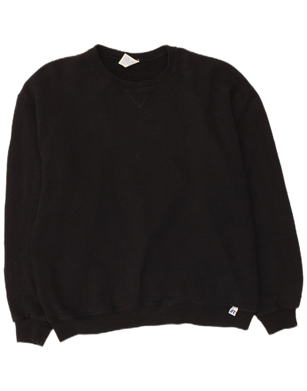 Russell Athletic Womens Sweatshirt Jumper UK 16 Large Black Cotton