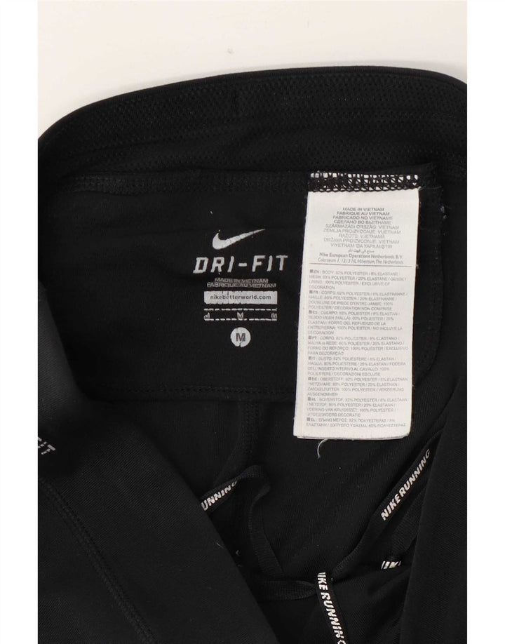Nike Womens Dri Fit Leggings UK 14 Medium Navy Blue Polyester