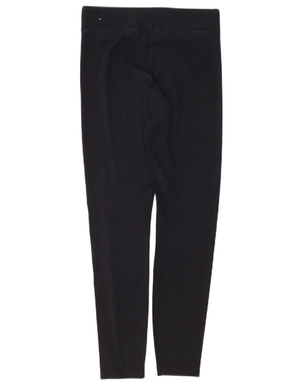 NIKE Womens Graphic Leggings UK 14 Medium  Black Cotton
