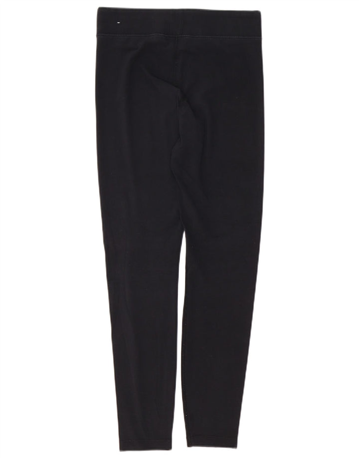 NIKE Womens Graphic Leggings UK 14 Medium  Black Cotton