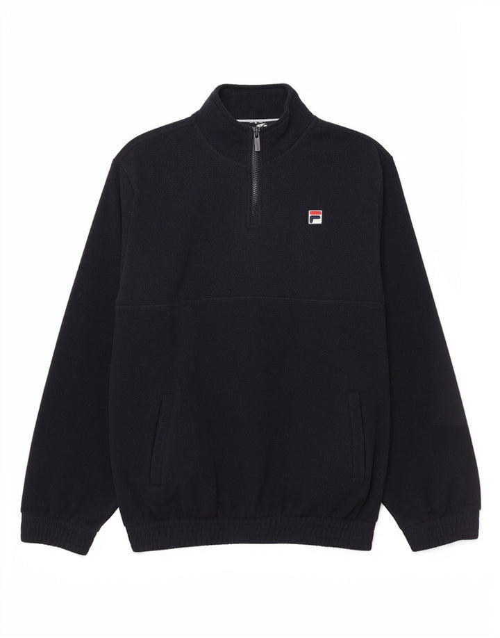 Fila Mens Zip Neck Fleece Jumper Medium Navy Blue
