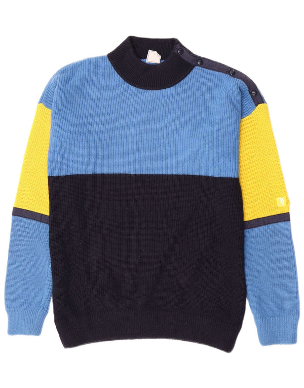 Marina Yachting Mens Turtle Neck Jumper Sweater EU 38 Medium Blue Nautical