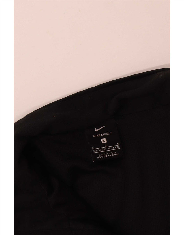 Nike Boys Tracksuit Top Jacket 12-13 Years Large Black Polyester