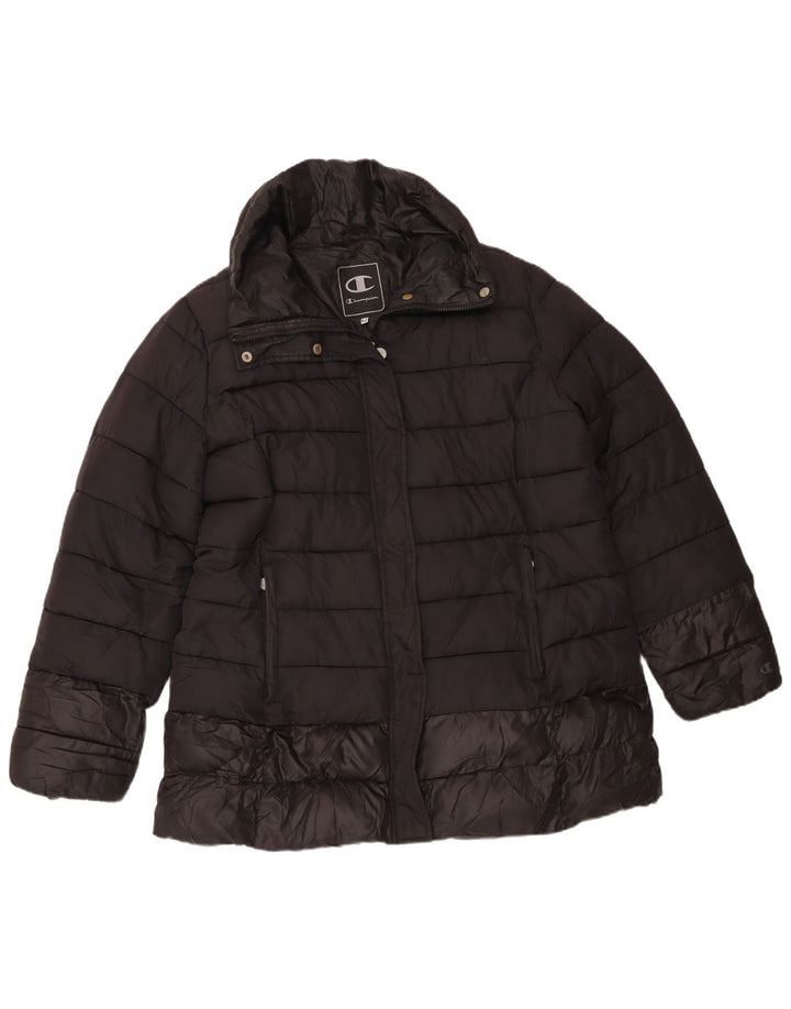 Champion Womens Padded Jacket IT 52 2XL Black Polyester