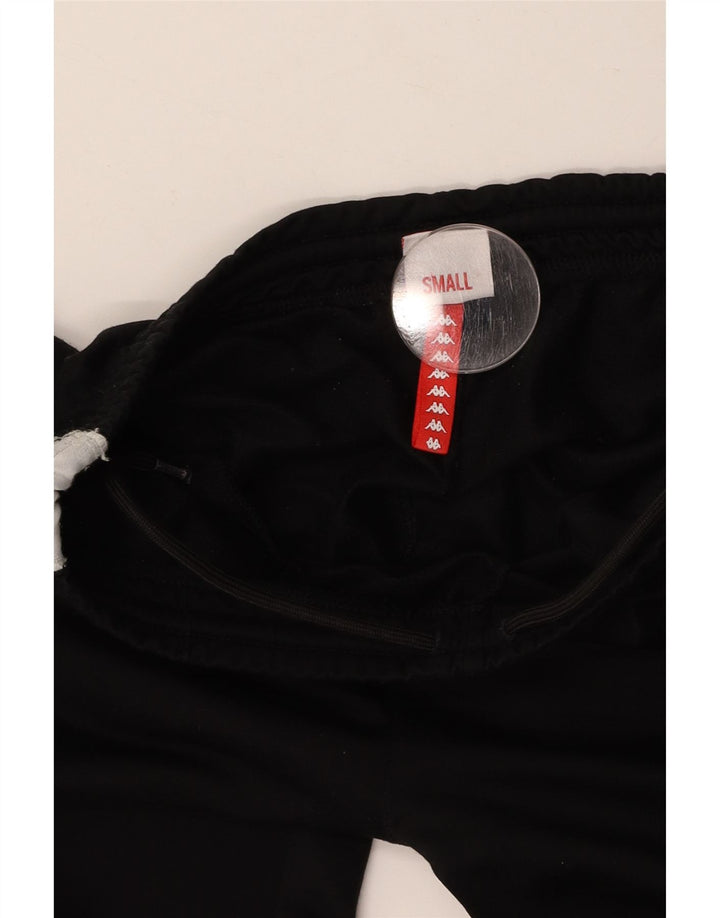 KAPPA Womens Graphic Tracksuit Trousers UK 8 Small Black Colourblock