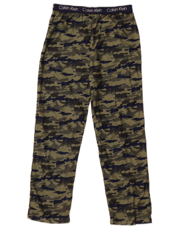 Calvin Klein Boys Tracksuit Trousers 7-8 Years Medium Green Camouflage
